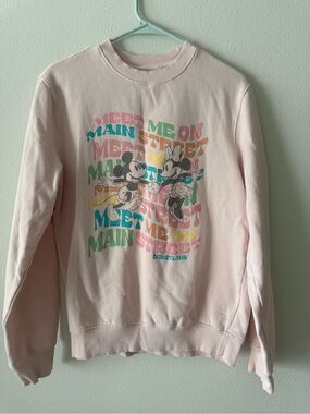 Disney Light Pink Logo Crewneck Sweatshirt